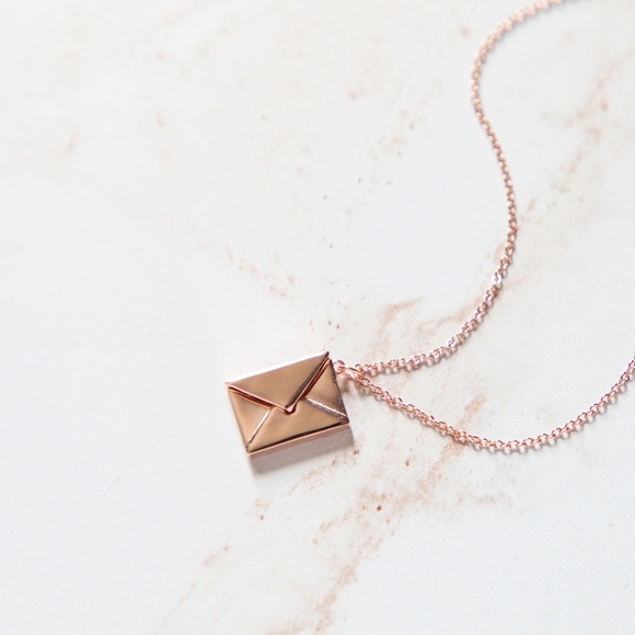 Jewelry - Rose Gold Envelope Necklace (S925) - There is only 1 left!